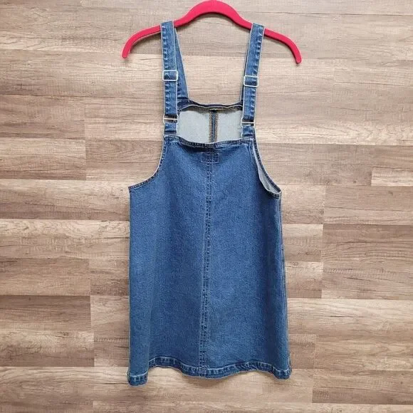 Frank and Oak Pinafore Denim Overall‎ Jean Dress Blue Pockets Womens Size… - Picture 4 of 14
